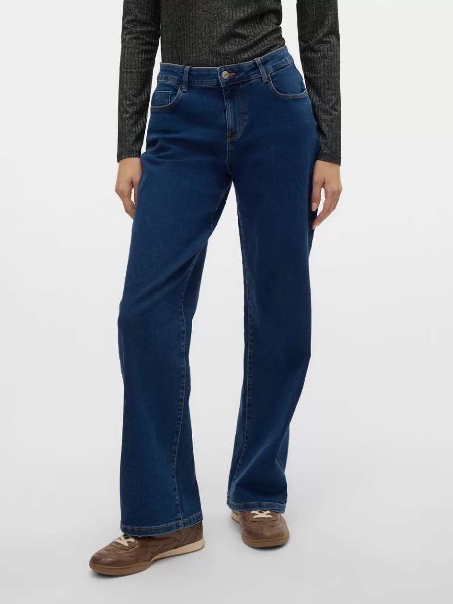 VMELLY Mid rise Wide leg fit Jeans | VERO MODA Shop